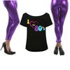 80s Fancy Dress Outfit for Women, T Shirt and Leggings