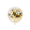 18th, 21st, 30th 40th 50th Balloons x 6, Gold Confetti Birthday Decorations