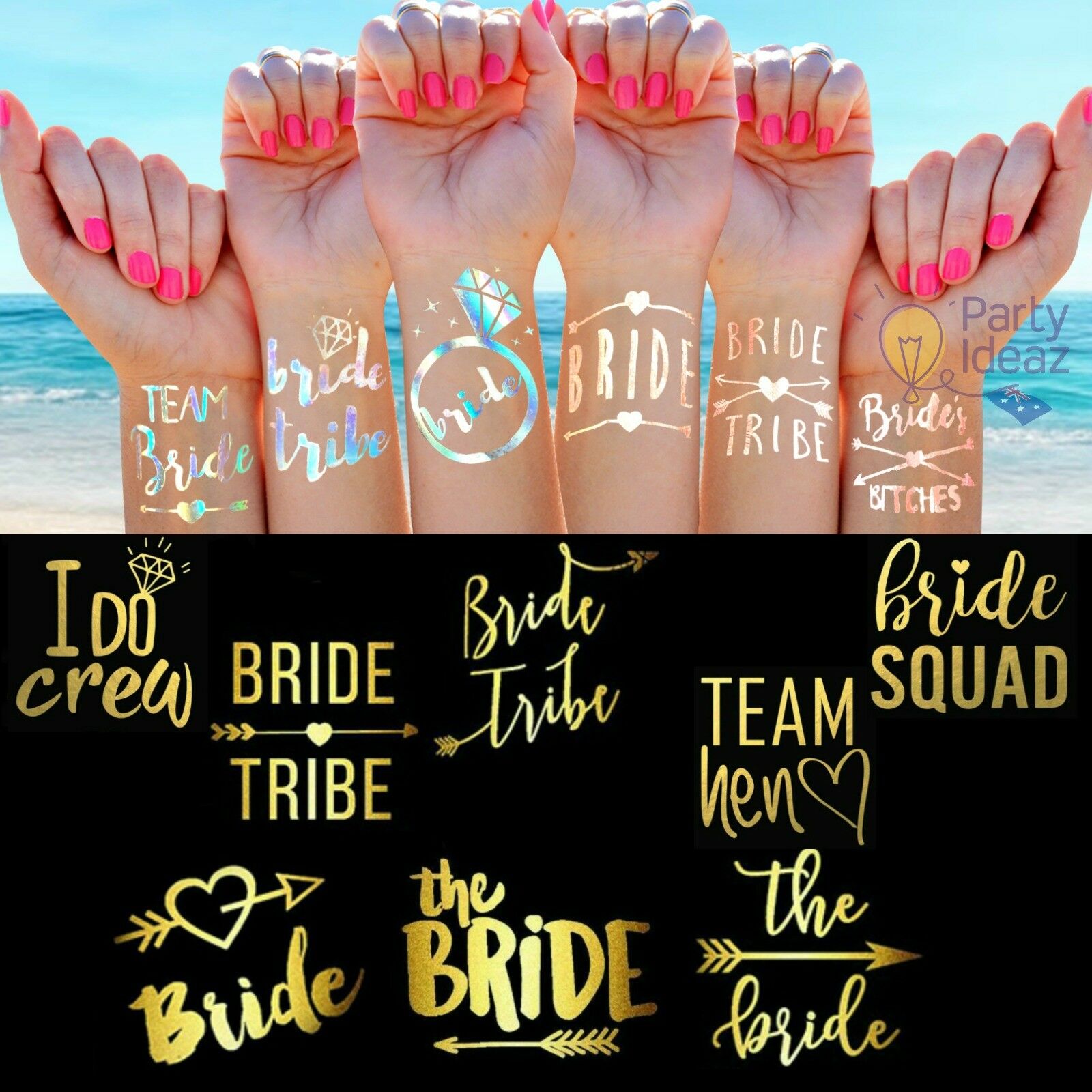 Hen Party Tattoos - Bride Tribe, Team Bride, Brides Bitches, Hen Night Accessories