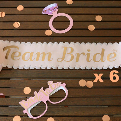 Bride to Be Sash Rose Gold, Team Bride, Bridesmaid, Hen Party Bride Veil & Tiara