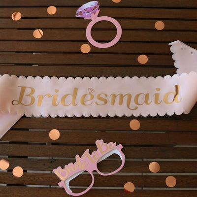 Bride to Be Sash Rose Gold, Team Bride, Bridesmaid, Hen Party Bride Veil & Tiara