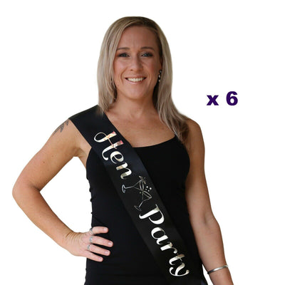 Hen Party Sashes and Bride Sashes, Rose Gold Hen Party Accessories