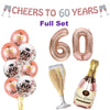 60th Birthday Decorations for her, Rose Gold 60th Balloons and Banner