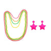 80s Costume Jewelry, Necklace, Bracelet & Earrings in Neon Colours