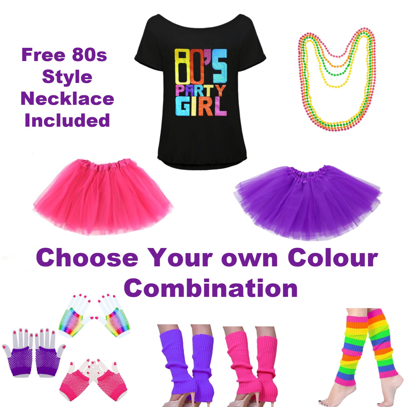 80s Womens Costume Ideas with 80s Party Girl Top - Party Ideaz