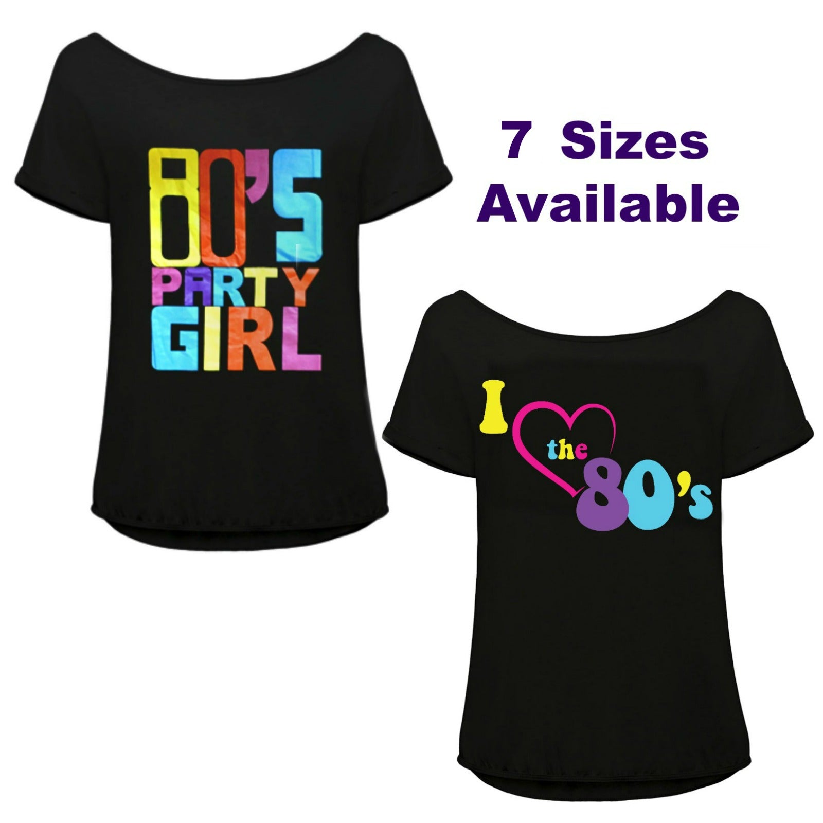 Læsbarhed Susteen pige I Love the 80s Ladies Top & 80s Party Girl T-Shirt - Party Ideaz