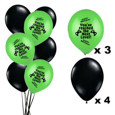 Gaming Party Supplies - Cake Toppers, Balloons, Banner