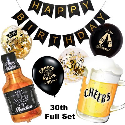 Cheers and Beers to 30 Years, 40 Years & 50 Years Birthday Party Decorations