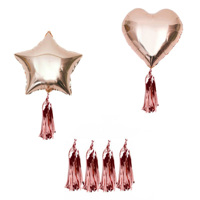 Rose Gold Heart & Star Balloons, Engagement Party, Wedding Balloons
