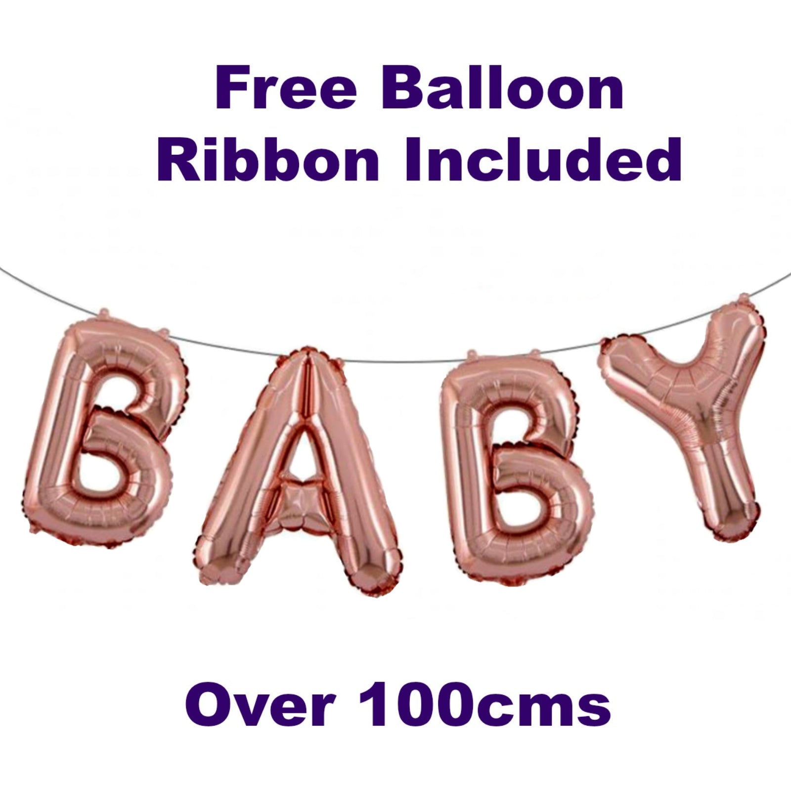 Rose Gold Baby Shower Balloons, Jumbo Size