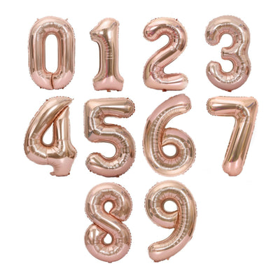 Giant Rose Gold Number Balloons, 32" & 40"