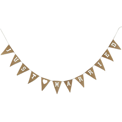 Wedding Photo Booth Props | Just Married Banner Bunting Boho Wedding Decorations