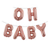 OH BABY Balloons, Rose Gold Baby Shower Decorations