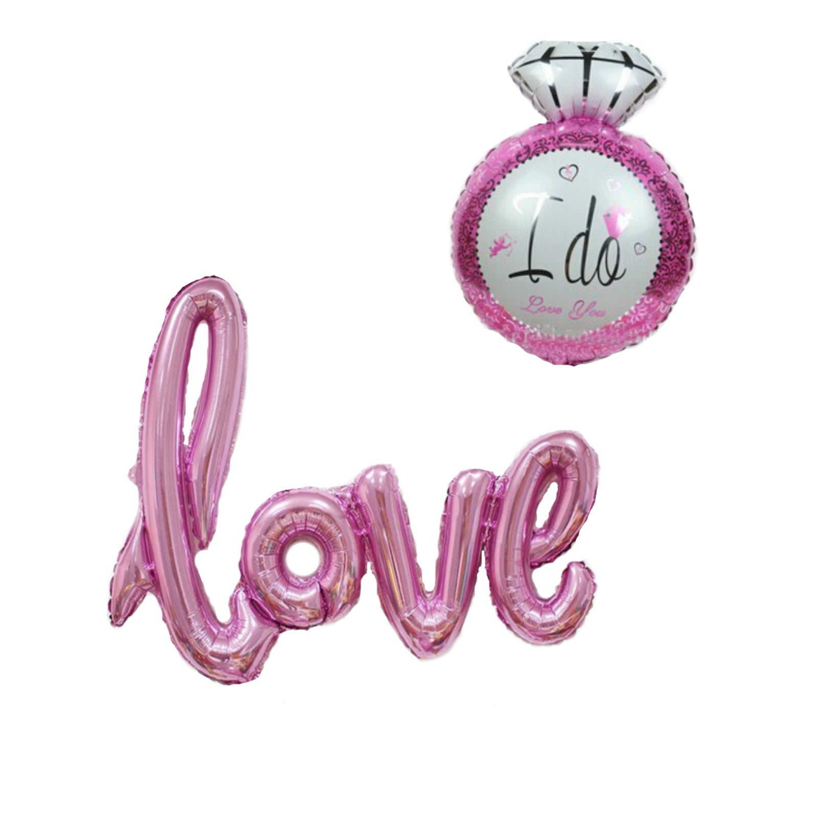 Pink Love & I Do Ring Balloons, Bridal Shower, Engagement Party Decorations