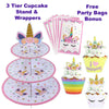 Unicorn Cake Toppers, 3 Tier Cupcake Stand