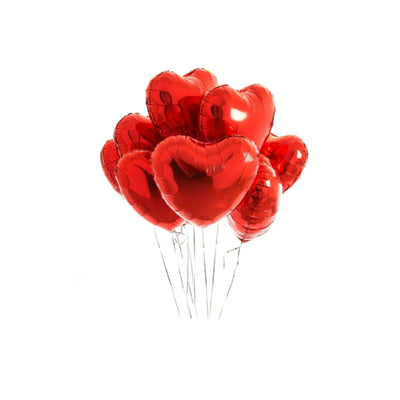Love Heart Balloons - Rose Gold & Red Helium Foil Hearts