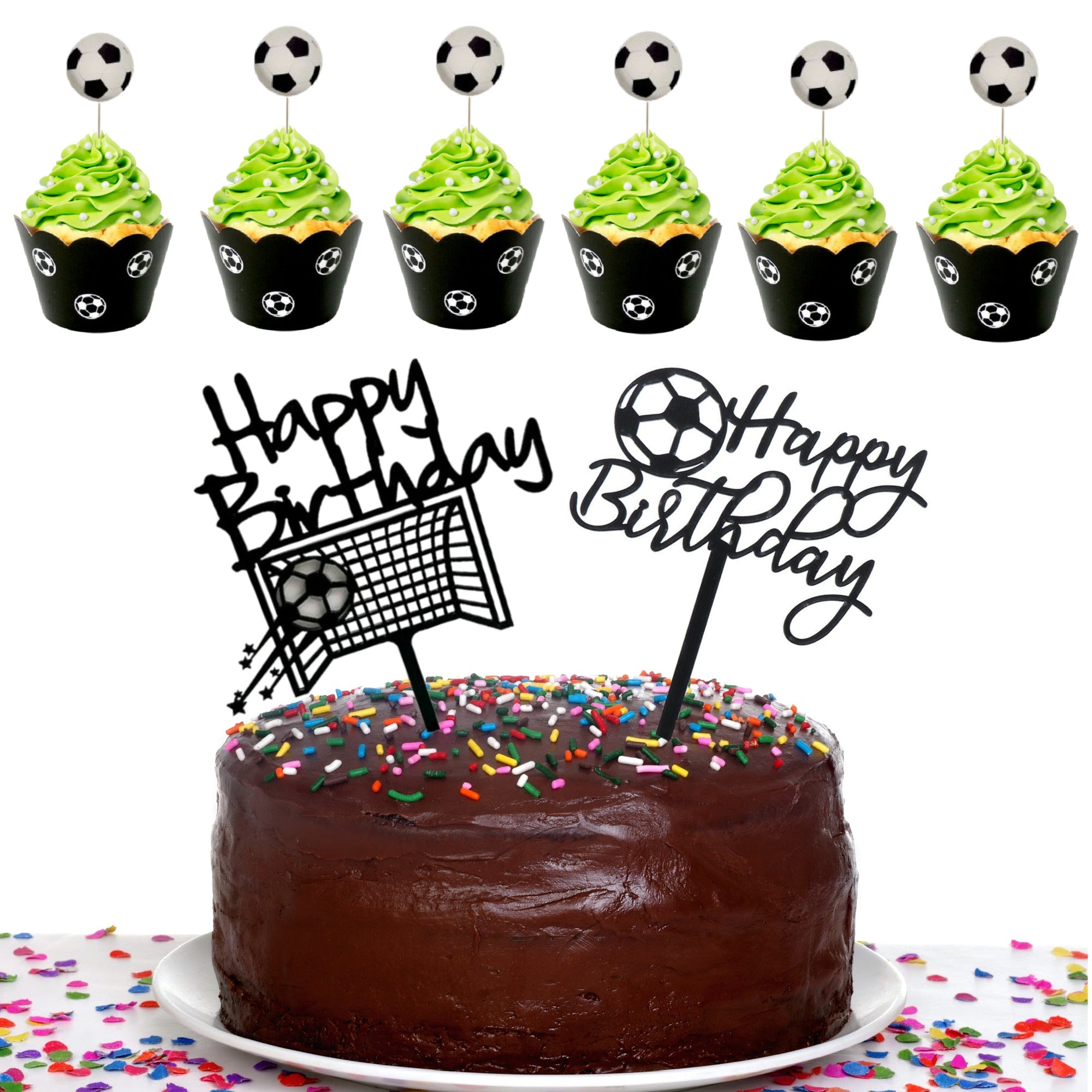 Soccer Cake Toppers and Cupcake Toppers, Kids Party Supplies