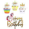 Unicorn Cupcake Wrappers, Happy Birthday Cake Toppers