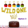 Wild One Cake Toppers and Gold Wild One Cupcake Toppers